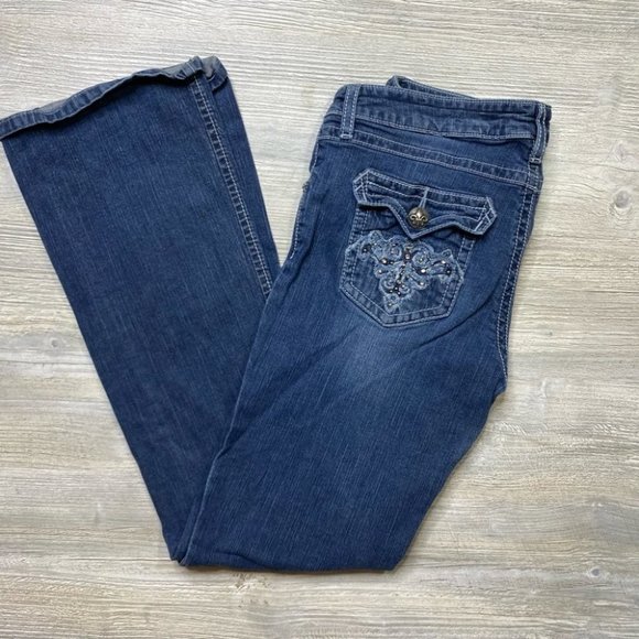 Rock 47 by Wrangler Ultra Low Rise Bootcut Jeans - Picture 2 of 12